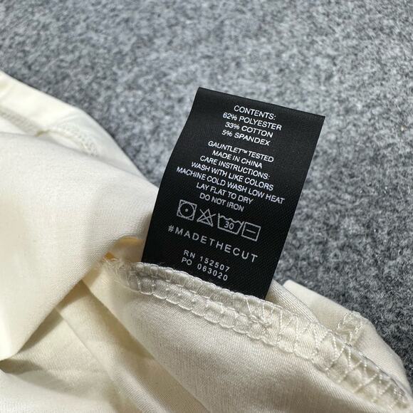 Cuts Long Sleeve Hooded Curve-Hem PYCA Pro Off White Tee Men’s Size XL - Picture 3 of 8